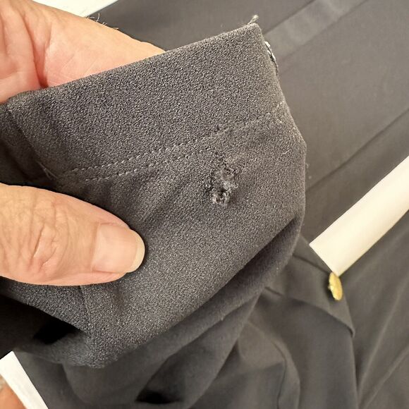 Flare Pants Sz XS Black Split Leg Button Detail High Rise Festival Whimsygoth - Picture 11 of 16